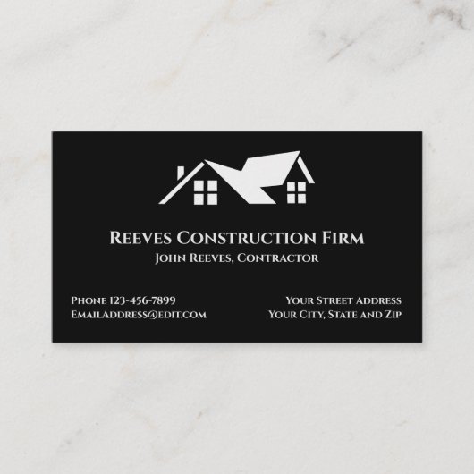 Construction Contractor Roofer Business Cards 名刺 (正面)