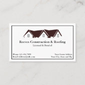 Construction Contrator Roofer Business Card 名刺 (正面)