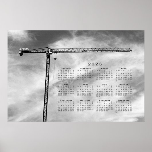 Construction Crane 2023 Calendar Fine Art Photo ポスター (正面)