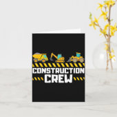 Construction Crew Worker Excavator Boys Girls Kids カード (黄色い花)