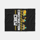 Construction Crew Worker Excavator Boys Girls Kids フリースブランケット (正面(横))