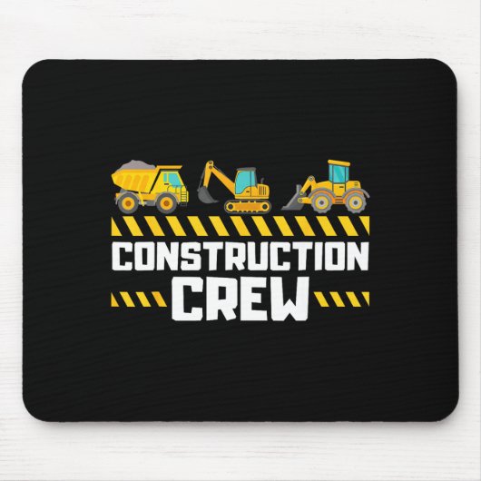 Construction Crew Worker Excavator Boys Girls Kids マウスパッド (正面)