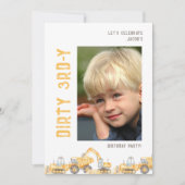 Construction Dirty 3rd-y Photo Birthday Invitation 招待状 (正面)