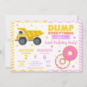 Construction & Donuts Joint Birthday Invitation 招待状 (正面)