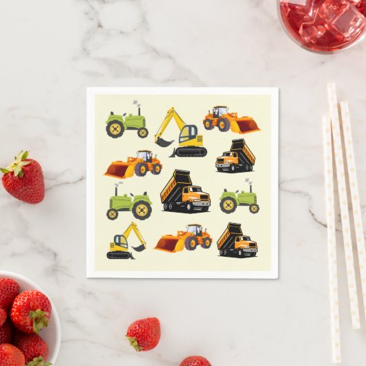 Construction Dump Truck スタンダードカクテルナプキン (インサイチュ)