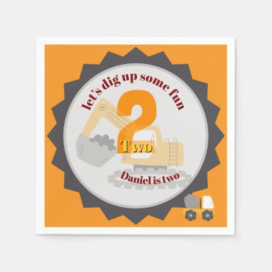 Construction Dump Truck スタンダードカクテルナプキン (正面)