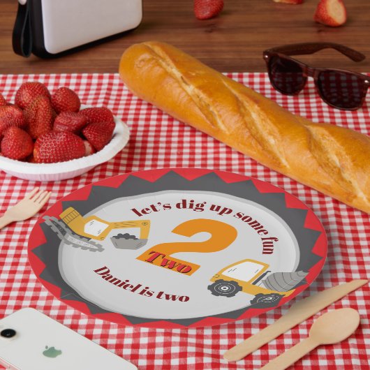 Construction Dump Truck ペーパープレート (ピクニック)