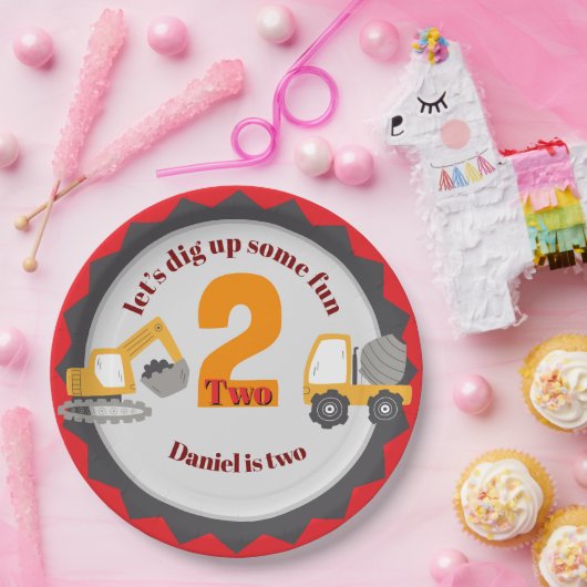 Construction Dump Truck ペーパープレート (パーティー)