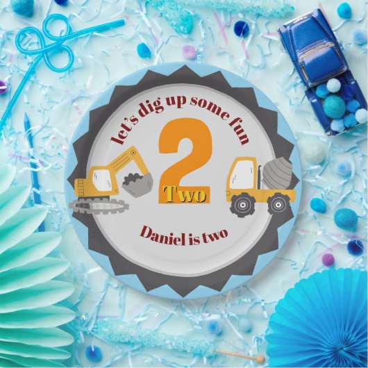 Construction Dump Truck ペーパープレート (パーティー)