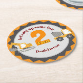 Construction Dump Truck ラウンドペーパーコースター (アングル)