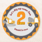 Construction Dump Truck ラウンドペーパーコースター (正面)