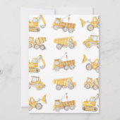 Construction Dump Truck Birthday Invitation 招待状 (裏面)