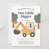 Construction Dump Truck Birthday Party 招待状 (正面)