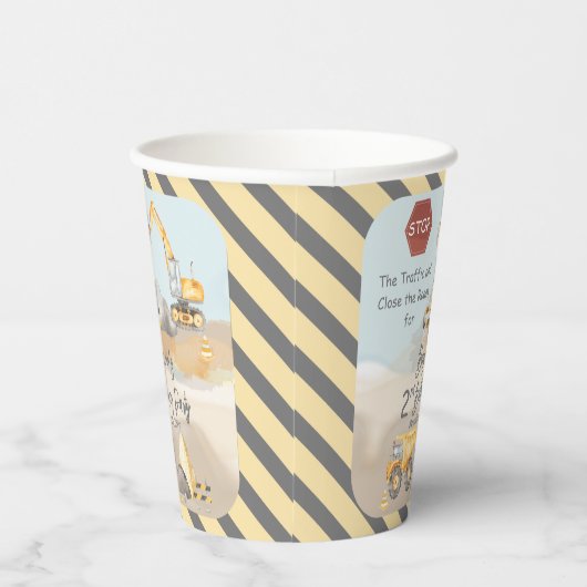 Construction Dump Truck Boy's 2nd Birthday Party 紙コップ (右)