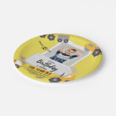 Construction Dump Truck Party Boy Birthday  ペーパープレート (アングル)