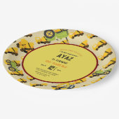 Construction Dump Truck Party Boy Birthday  ペーパープレート (アングル)