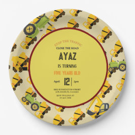 Construction Dump Truck Party Boy Birthday  ペーパープレート