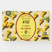 Construction Dump Truck Party Boy Birthday  横断幕 (横)