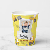 Construction Dump Truck Party Boy Birthday  紙コップ (裏面)