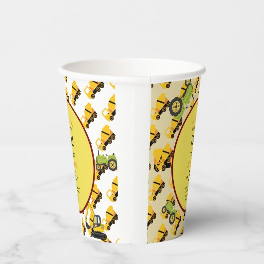 Construction Dump Truck Party Boy Birthday  紙コップ (右)