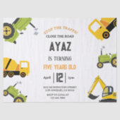 Construction Dump Truck Party Boy Birthday  薄葉紙 (正面)