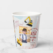 Construction Dump Truck Party Boy Birthday  Paper 紙コップ (裏面)