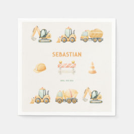 Construction Dump Truck Party Boys Birthday スタンダードカクテルナプキン
