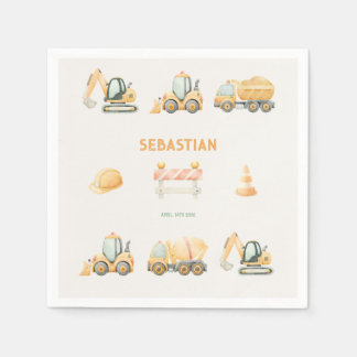 Construction Dump Truck Party Boys Birthday スタンダードカクテルナプキン