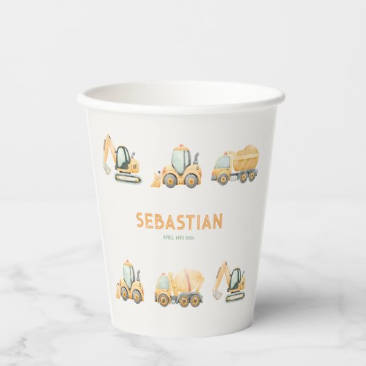 Construction Dump Truck Party Paper Cup 紙コップ (正面)