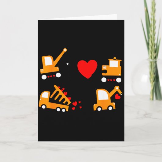 Construction Dump Truck Valentines Day Of Lover Ki カード (正面)