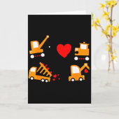 Construction Dump Truck Valentines Day Of Lover Ki カード (黄色い花)