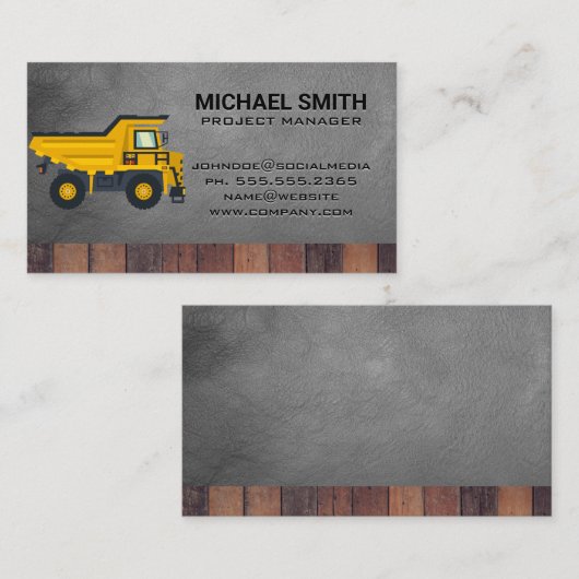 Construction Dump Truck Vehicle | General Contract 名刺 (正面/裏面)