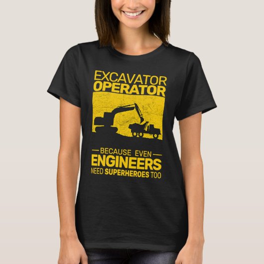 construction equipment men kids heavy equipment op tシャツ (正面)