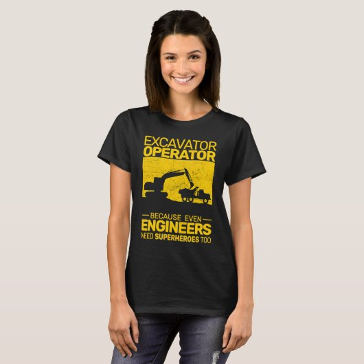 construction equipment men kids heavy equipment op tシャツ (正面フル)