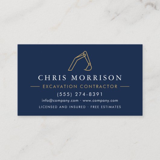 Construction Excavation Operator QR Code 名刺 (正面)