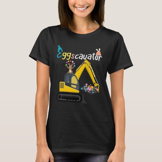 Construction Excavator Easter Day Egg Hunt for Boy Tシャツ (正面)
