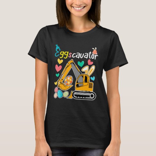 Construction Excavator Easter Day Egg Hunt for Boy Tシャツ (正面)