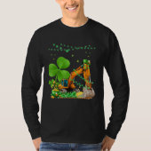 Construction Excavator St Patricks Day Boys Girls  Tシャツ (正面)