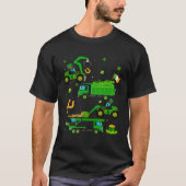 Construction Excavator St Patricks Day Boys Girls  Tシャツ (正面)