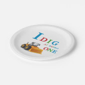 Construction first Birthday I Dig Being One ペーパープレート (アングル)