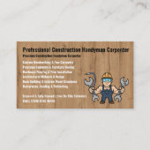 Construction Handyman Carpenter cartoon 名刺 (正面)