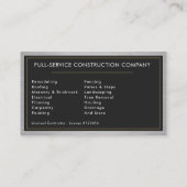 Construction Handyman Metal Black Gold  名刺 (裏面)