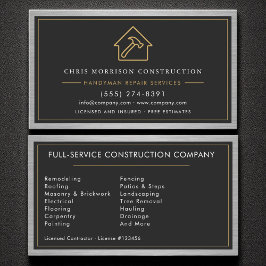 Construction Handyman Metal Black Gold  名刺