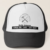 Construction Handyman Monogram Logo Black キャップ (正面)