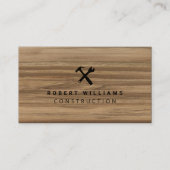 Construction Handyman Tools QR Code Wood 名刺 (正面)
