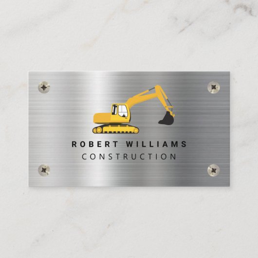 Construction Heavy Equipment Operator Metal 名刺 (正面)