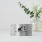 Construction Heavy Equipment Operator Metal Modern 名刺 (スタンド正面)