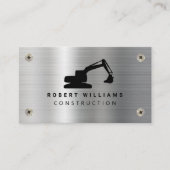 Construction Heavy Equipment Operator Metal Modern 名刺 (正面)