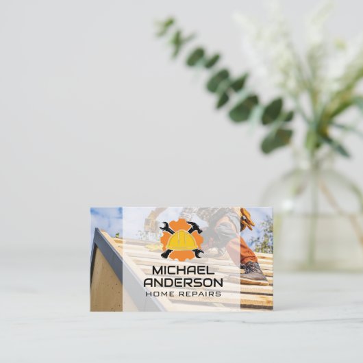 Construction Helmet | Hammer Wrench | Contractor 名刺 (スタンド正面)