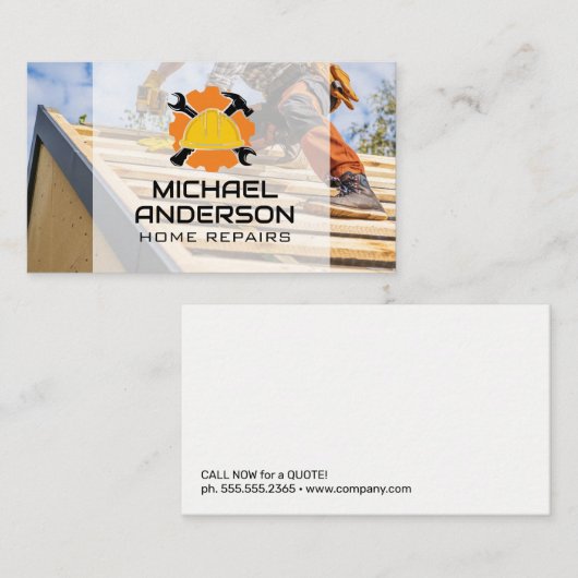 Construction Helmet | Hammer Wrench | Contractor 名刺 (正面/裏面)